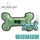 Ancol Soho Stripe/Leaf Patterned Reversible Bone Dog Toy
