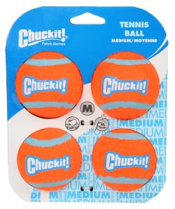CHUCKIT Tennis Ball 4 Pack Medium