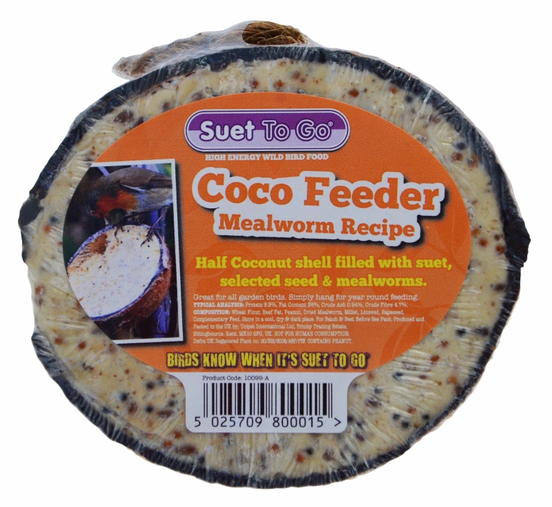 Suet to Go Mealworm Half Coconut